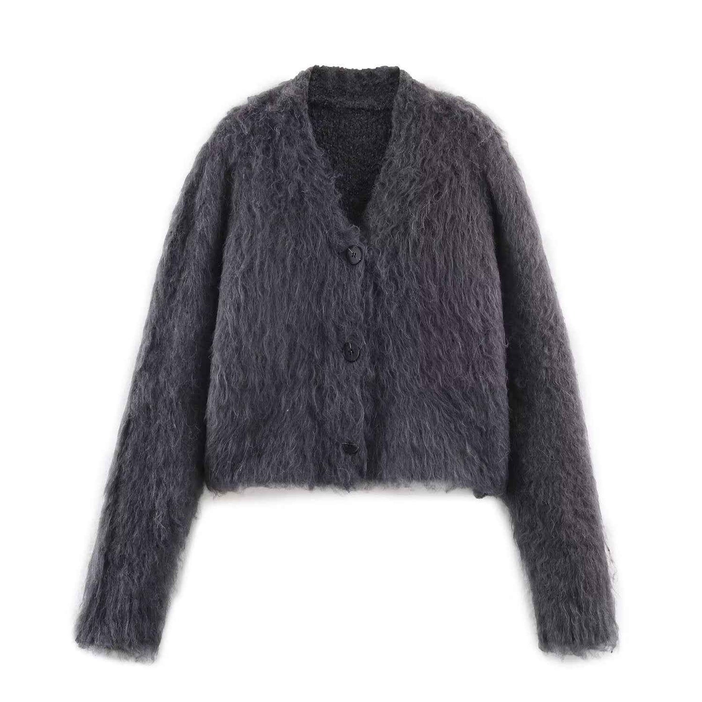 Casual Loose Single-Breasted Long Sleeve Knitwear Cardigan