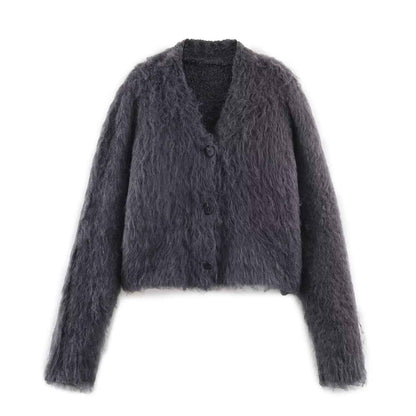 Casual Loose Single-Breasted Long Sleeve Knitwear Cardigan