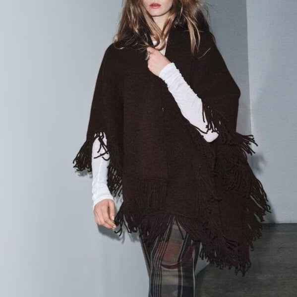 Winter Tassel Sweater Shawl