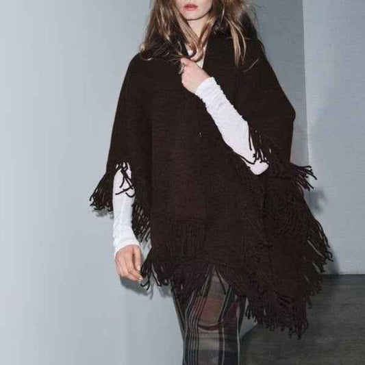 Winter Tassel Sweater Shawl