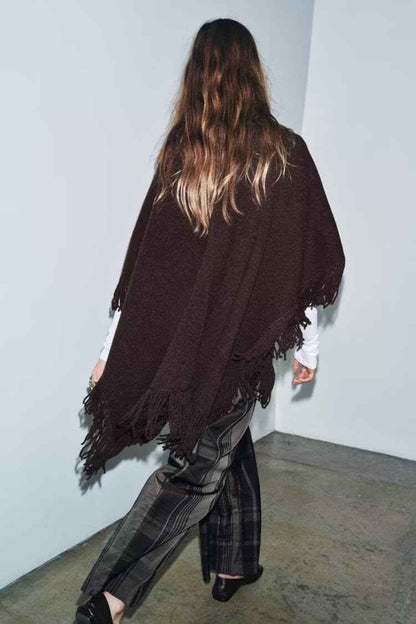 Winter Tassel Sweater Shawl