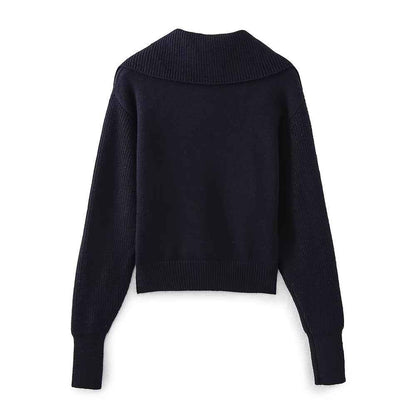 Elegant Knitted Sweater w Zipper