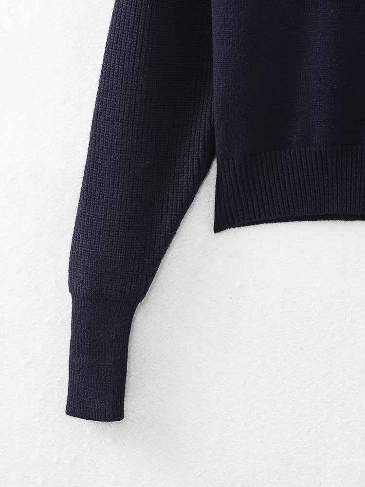 Elegant Knitted Sweater w Zipper