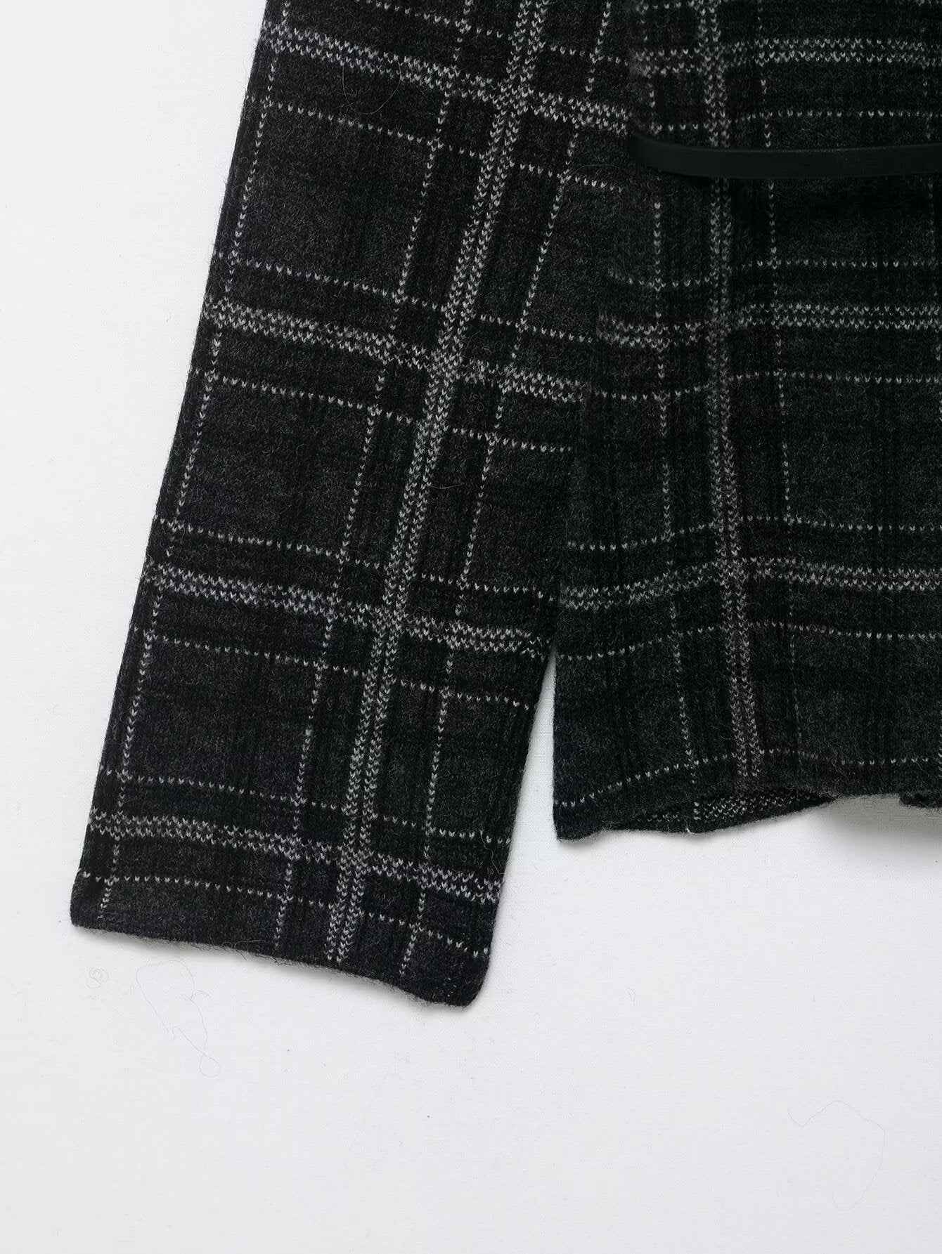 Plaid Knitted Jacket for Women