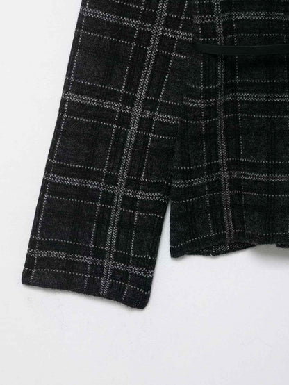 Plaid Knitted Jacket for Women