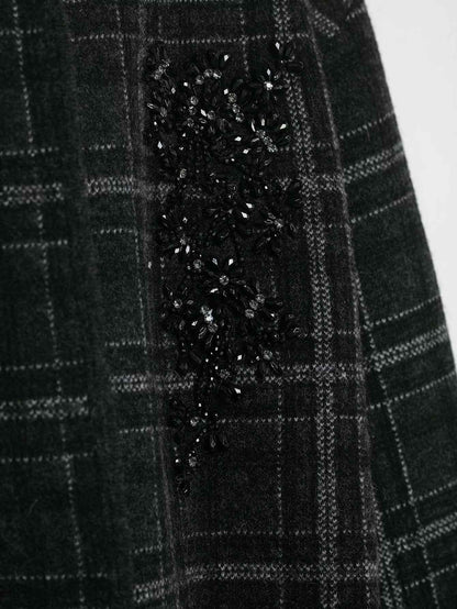 Plaid Knitted Jacket for Women