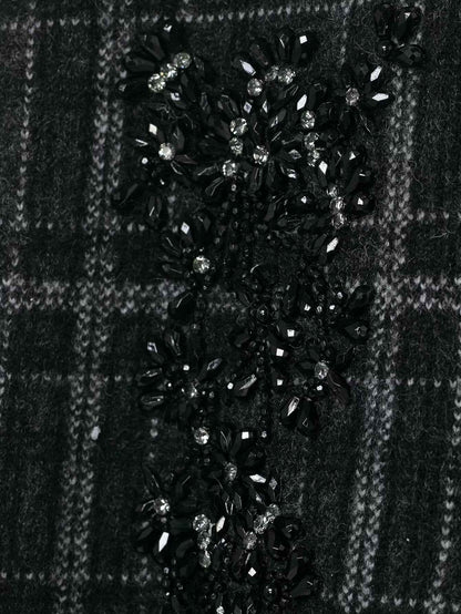 Plaid Knitted Jacket for Women