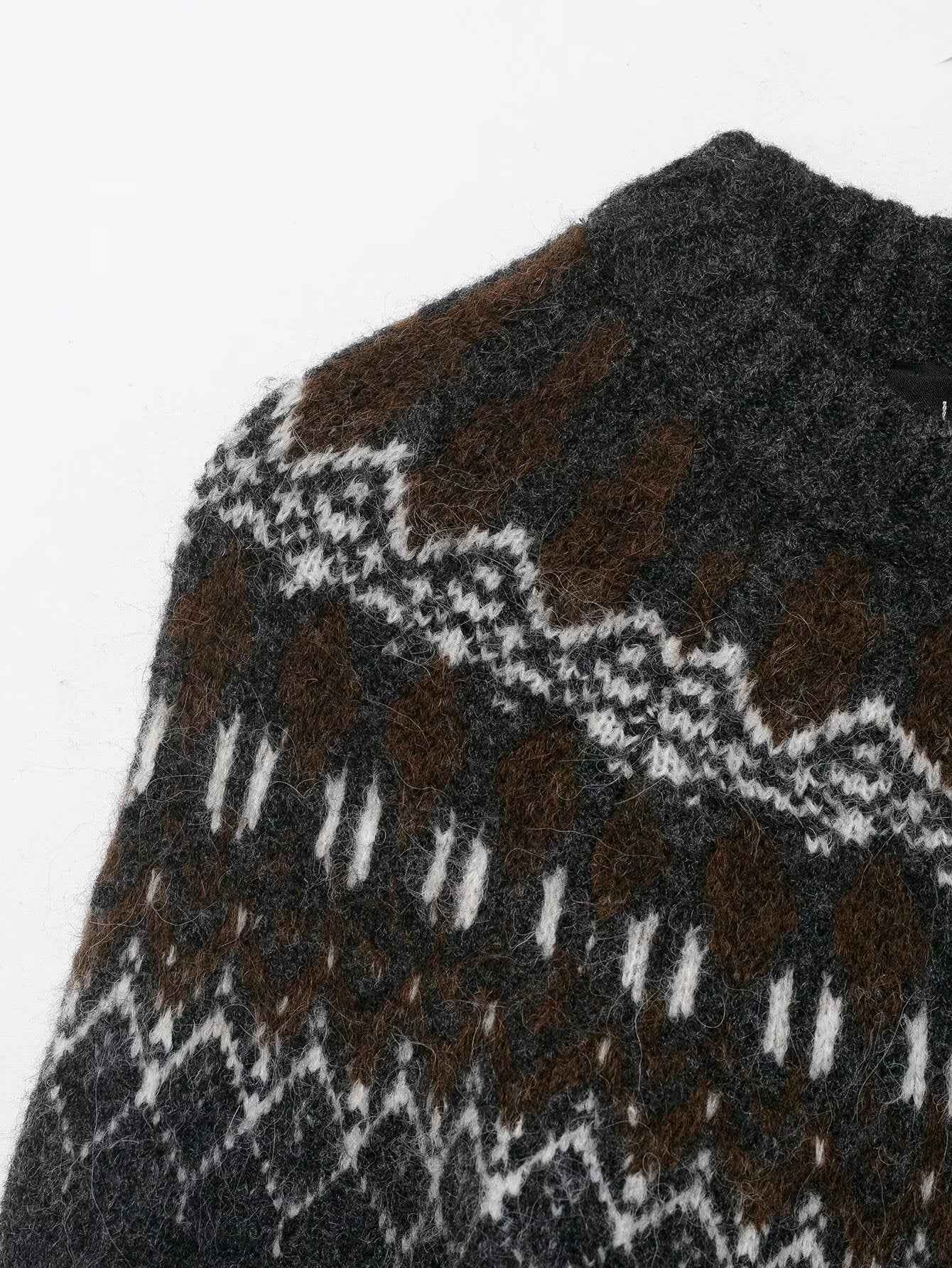 Lazy Retro Long Sleeve Jacquard Knitwear Sweater