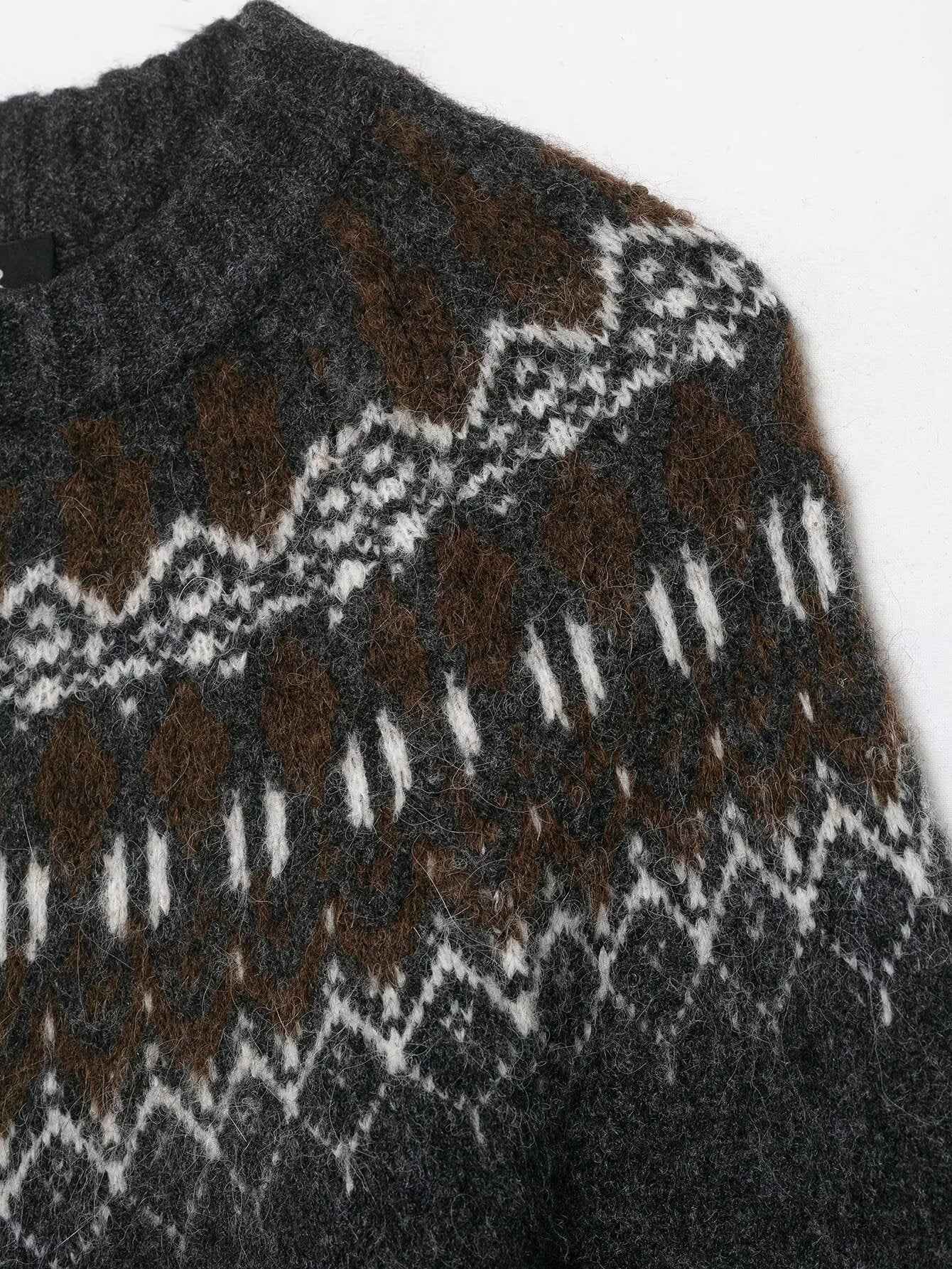 Lazy Retro Long Sleeve Jacquard Knitwear Sweater