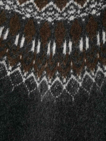Lazy Retro Long Sleeve Jacquard Knitwear Sweater