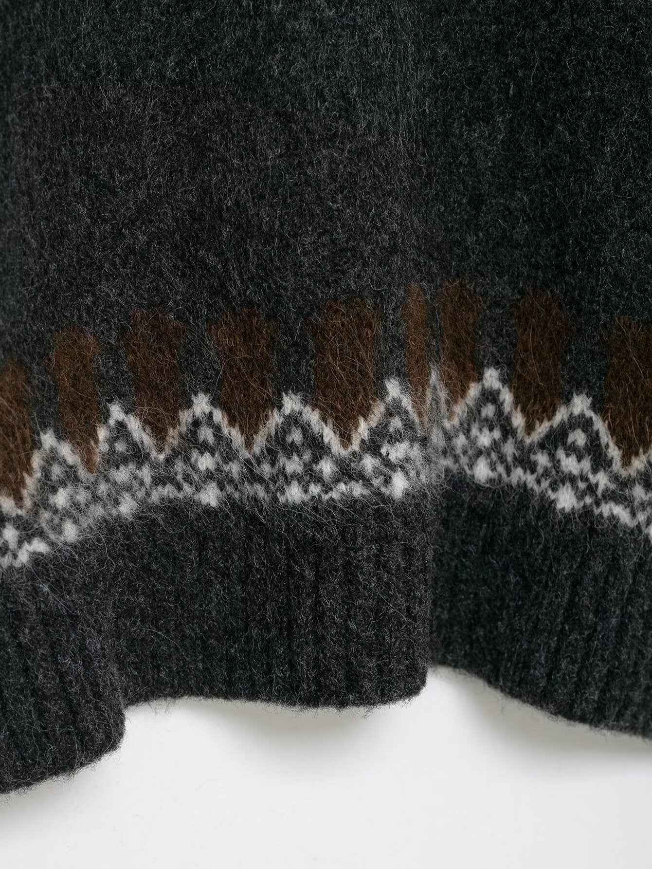 Lazy Retro Long Sleeve Jacquard Knitwear Sweater