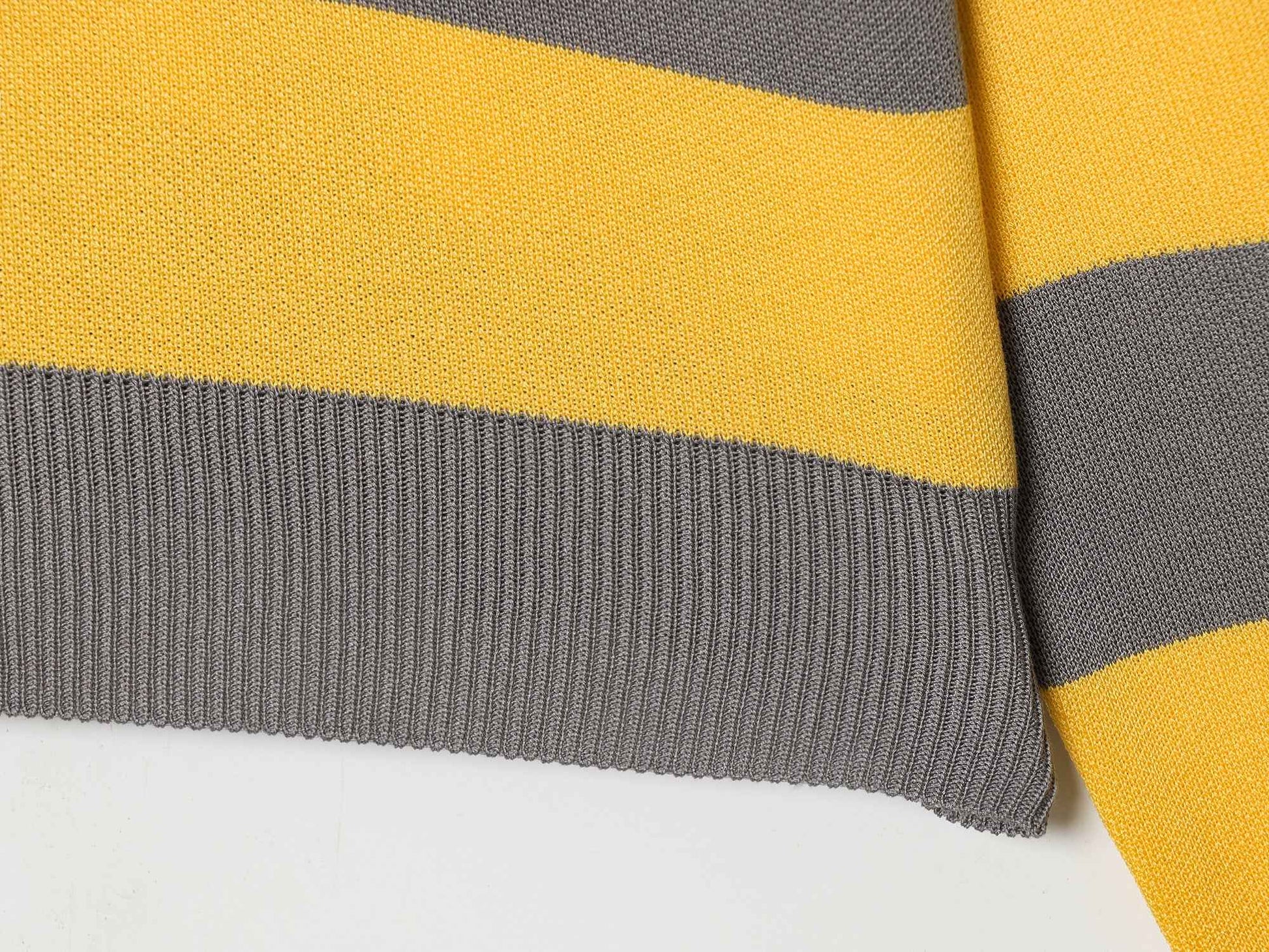 Striped Polo Collar Long Sleeved Sweater