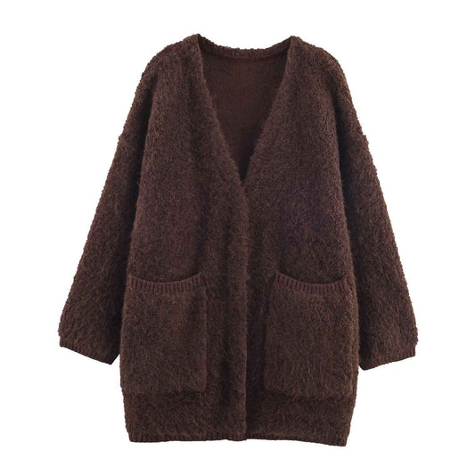 Spring Long Sleeve Cardigan Loose Knitted Sweater