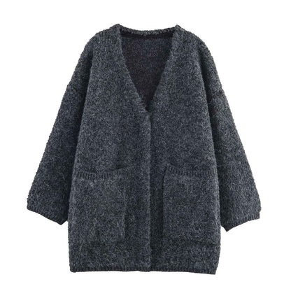 Spring Long Sleeve Cardigan Loose Knitted Sweater