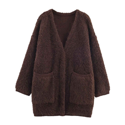 Spring Long Sleeve Cardigan Loose Knitted Sweater