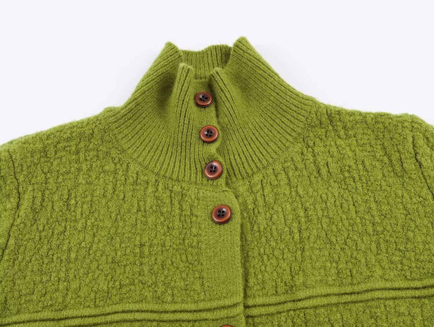 Women Clothing Square Collar Knitted Cardigan Sweater