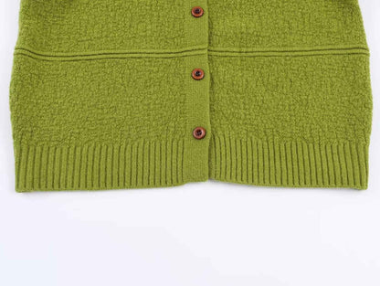 Women Clothing Square Collar Knitted Cardigan Sweater
