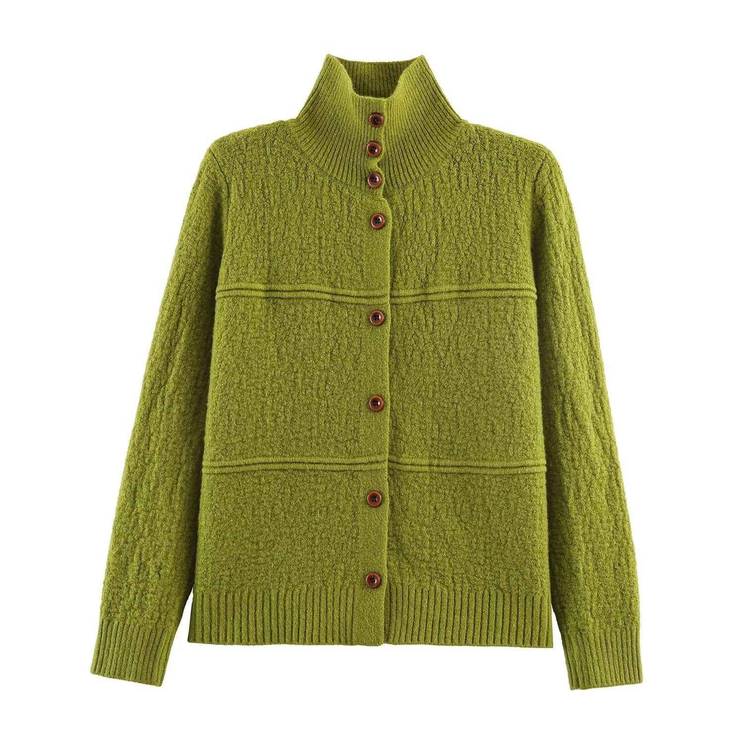 Women Clothing Square Collar Knitted Cardigan Sweater