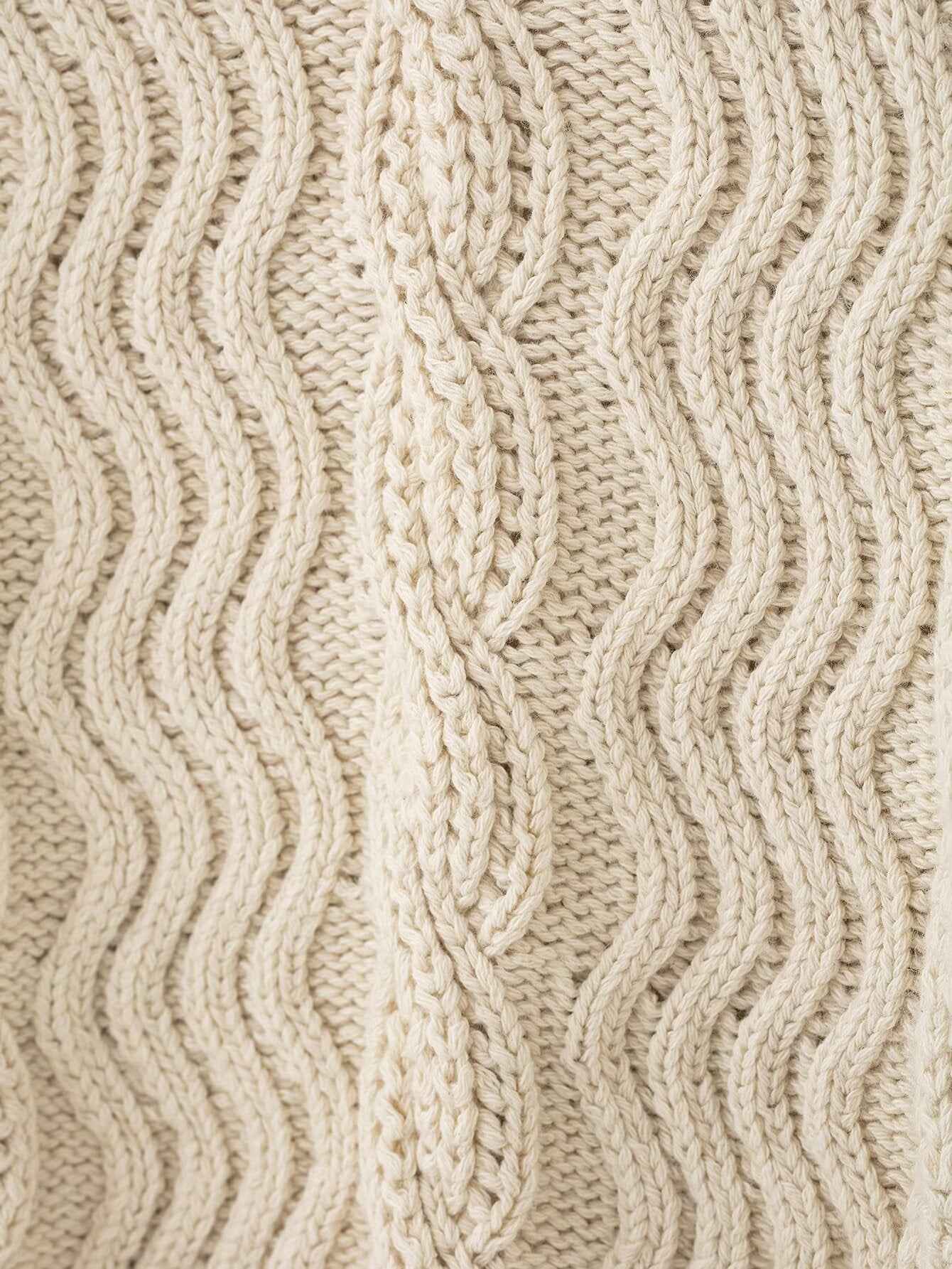 All Match Beige Twisted Turtleneck Sweater