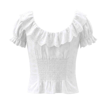 Bubble Sleeve Blouse Women's Elegance Retro