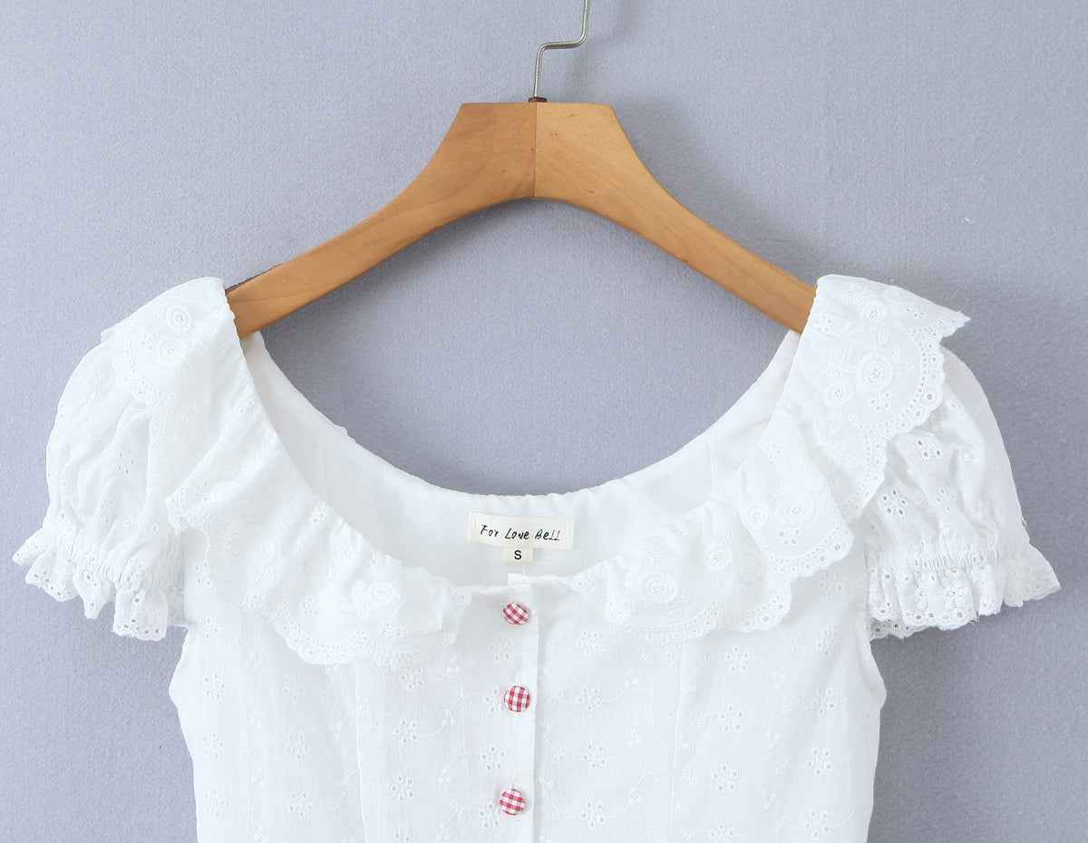 Bubble Sleeve Blouse Women's Elegance Retro