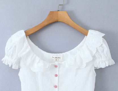 Bubble Sleeve Blouse Women's Elegance Retro