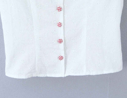 Bubble Sleeve Blouse Women's Elegance Retro