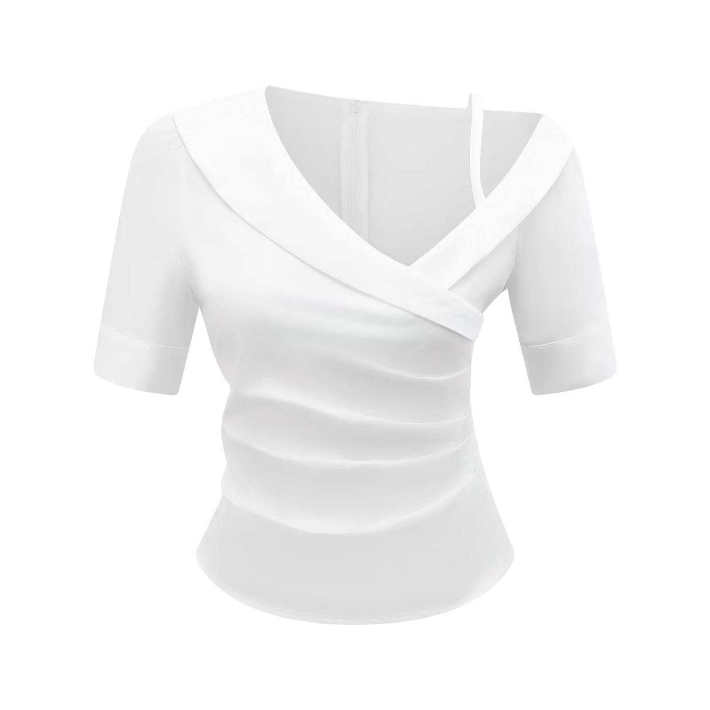 Pleated T-Shirt Slim Fit Blouse