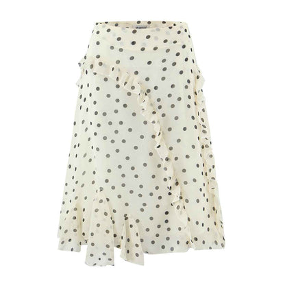 Asymmetric Skirt Ruffled Polka Dot Skirt
