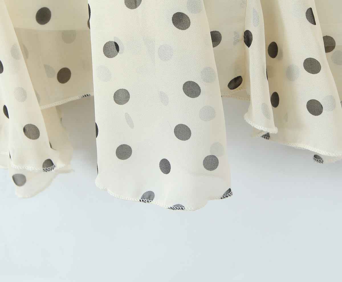 Asymmetric Skirt Ruffled Polka Dot Skirt