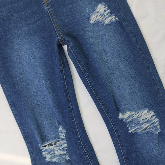 MUNSIEUR High Waist Stretch Flared Denim Jeans