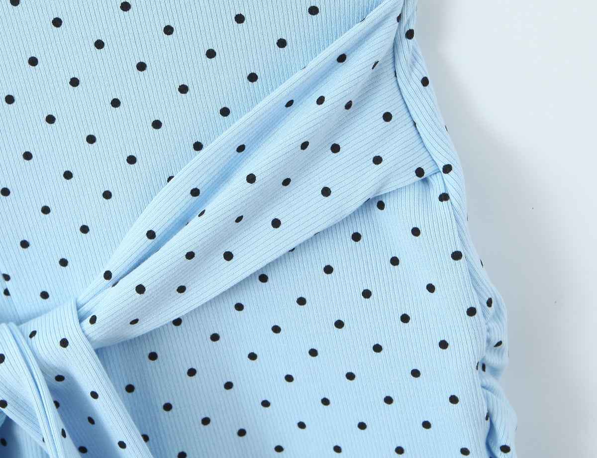 Lace Stitching Polka Dot Romper