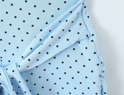 Lace Stitching Polka Dot Romper