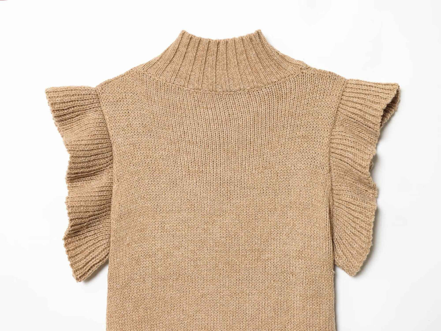 French Minimalist Sleeveless Turtleneck T-shirt