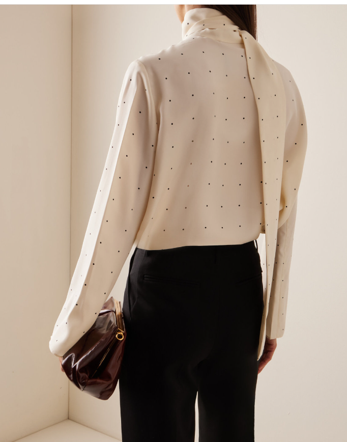 Polka Dot Satin Blouse