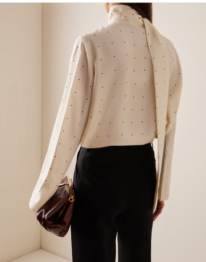 Polka Dot Satin Blouse