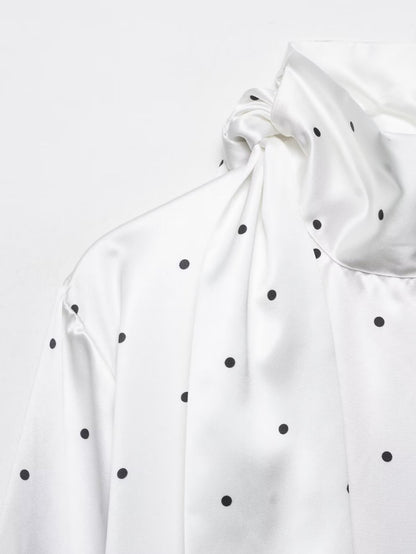 Polka Dot Satin Blouse