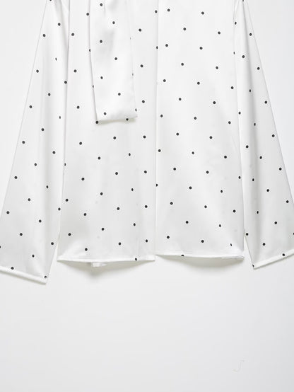 Polka Dot Satin Blouse
