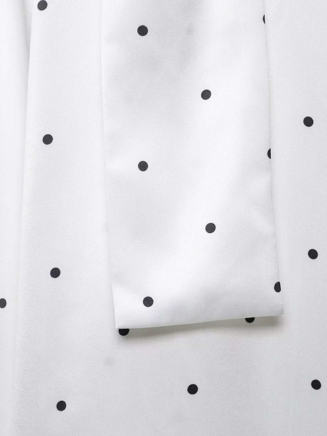 Polka Dot Satin Blouse