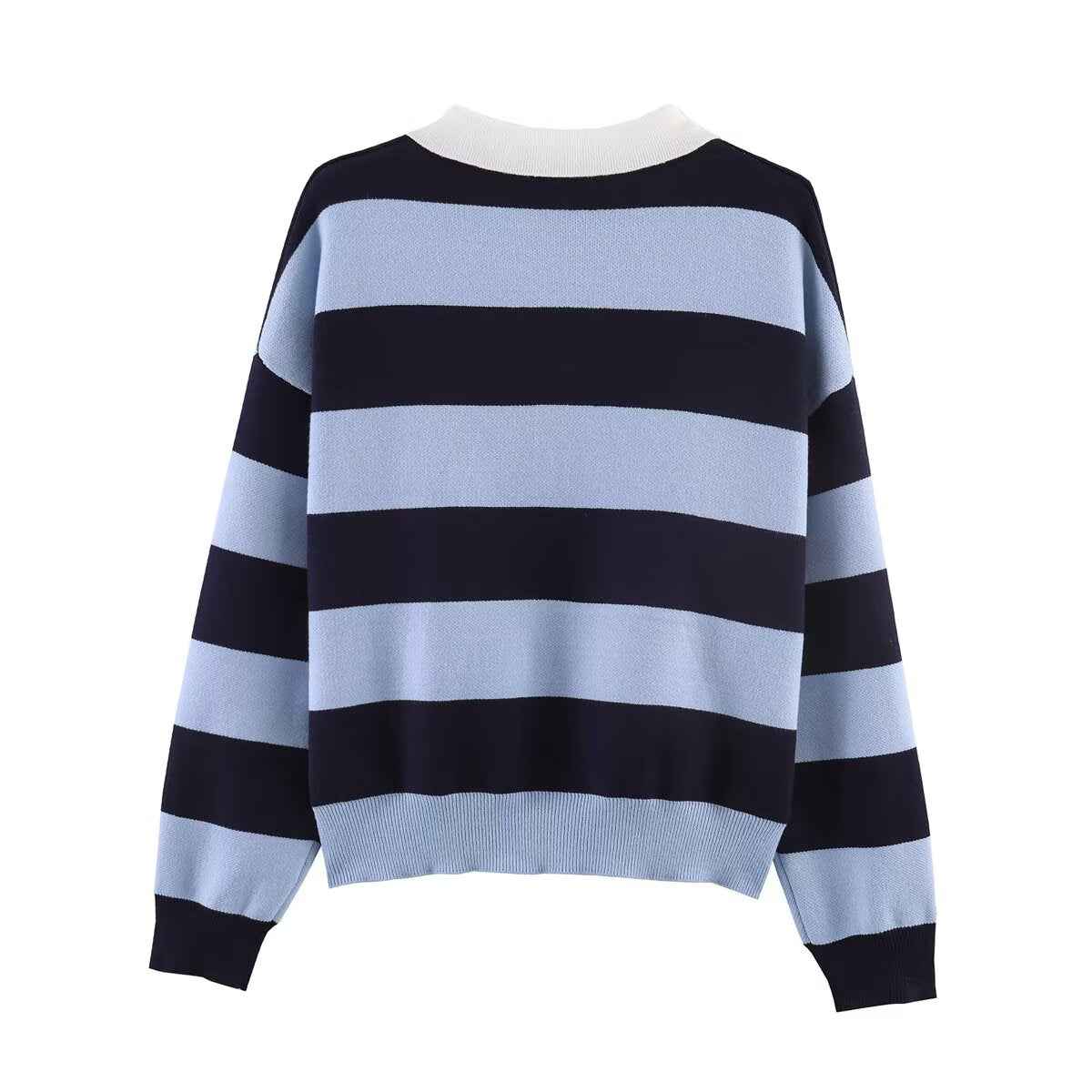 Street Contrast Color Knitted Sweater