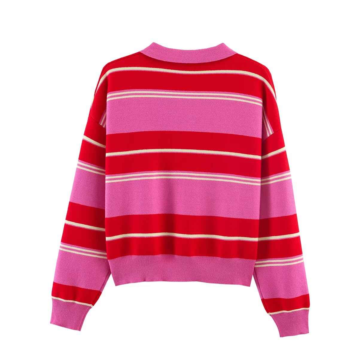 Street Contrast Color Knitted Sweater
