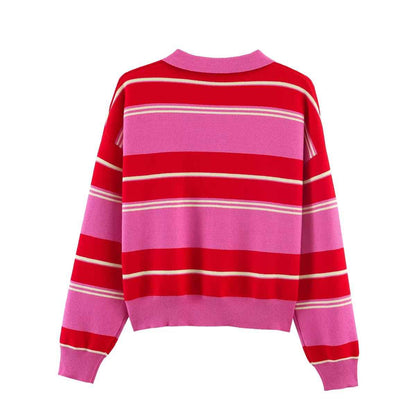 Street Contrast Color Knitted Sweater