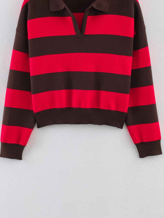 Street Contrast Color Knitted Sweater