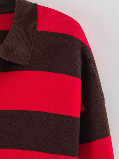Street Contrast Color Knitted Sweater