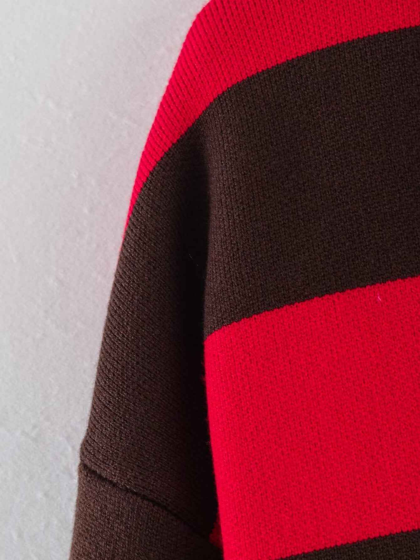 Street Contrast Color Knitted Sweater