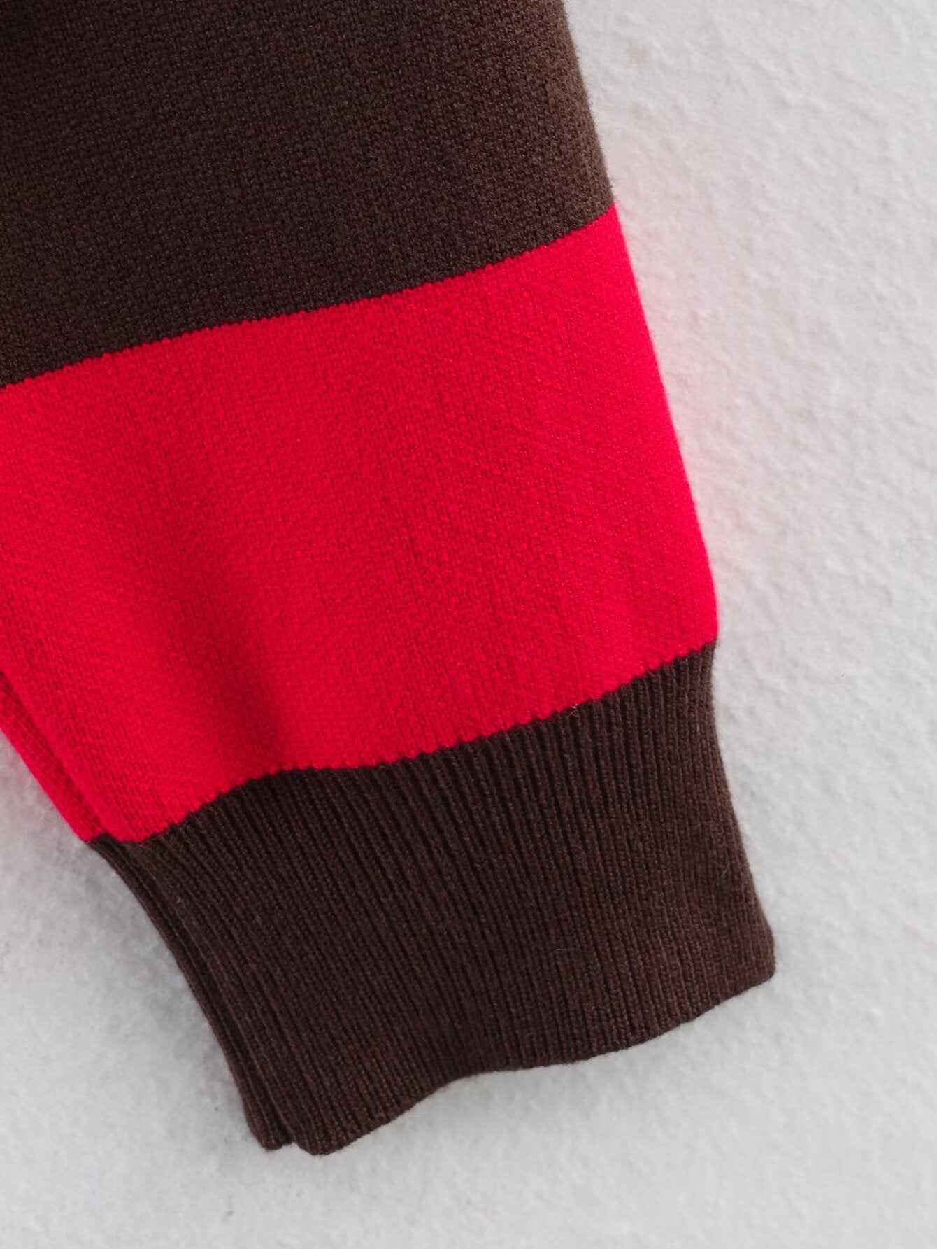 Street Contrast Color Knitted Sweater