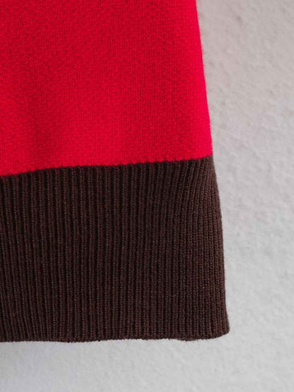Street Contrast Color Knitted Sweater