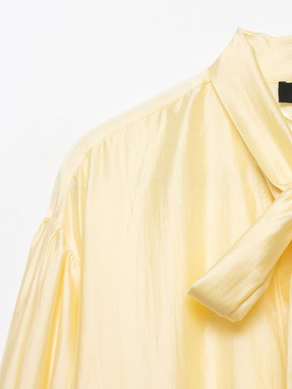 Women's Satin Bowknot Blouse