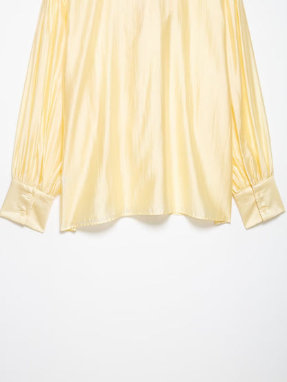 Women's Satin Bowknot Blouse