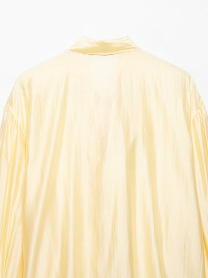 Women's Satin Bowknot Blouse